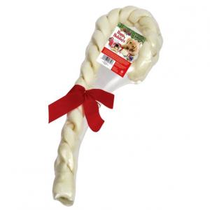 rawhide candy cane dog treat